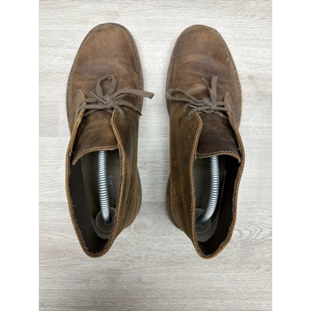 Clark's Men's Bushacre 2 Chukka Boots Size 10.5M Brown Leather Lace Up VERY NICE